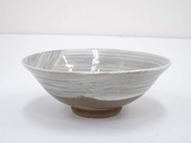 JAPANESE TEA CEREMONY / FLAT CHAWAN(TEA BOWL) / BRUSH MARKS